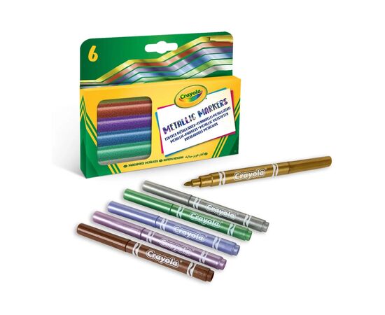 Фломастеры Crayola Metallic, 6 шт (58-8828), изображение 2 Фломастеры Crayola Metallic, 6 шт (58-8828), изображение 2