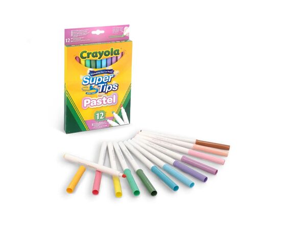 Фломастеры Crayola Supertips (washable) пастельные цвета, 12 шт (58-7515), изображение 2 Фломастеры Crayola Supertips (washable) пастельные цвета, 12 шт (58-7515), изображение 2