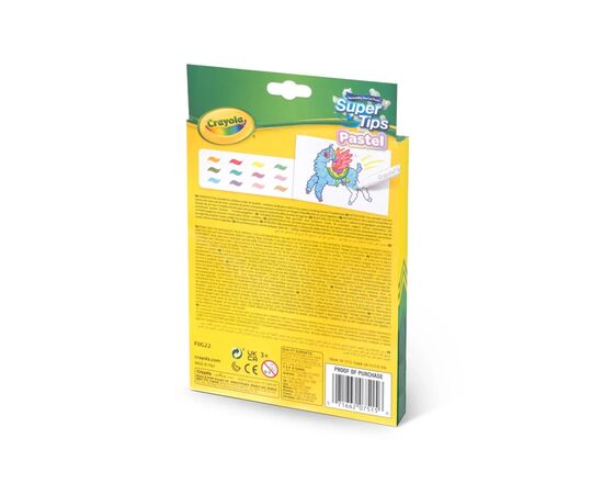 Фломастеры Crayola Supertips (washable) пастельные цвета, 12 шт (58-7515), изображение 6 Фломастеры Crayola Supertips (washable) пастельные цвета, 12 шт (58-7515), изображение 6
