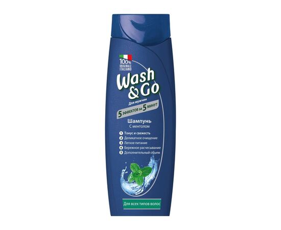 Шампунь Wash&Go з ментолом для всіх типів волосся 400 мл (8008970042251)