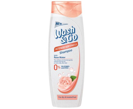 Шампунь Wash&Go с розовой водой для сухих и поврежденных волос 400 мл (8008970051123)