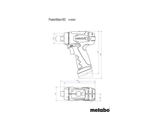 Шуруповерт Metabo PowerMaxxBS, 10.8 В, 2х2.0Аг, кейс (600080500), изображение 2 Шуруповерт Metabo PowerMaxxBS, 10.8 В, 2х2.0Аг, кейс (600080500), изображение 2