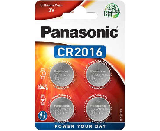 Батарейка Panasonic CR 2016 Lithium * 4 (CR-2016EL/4B)
