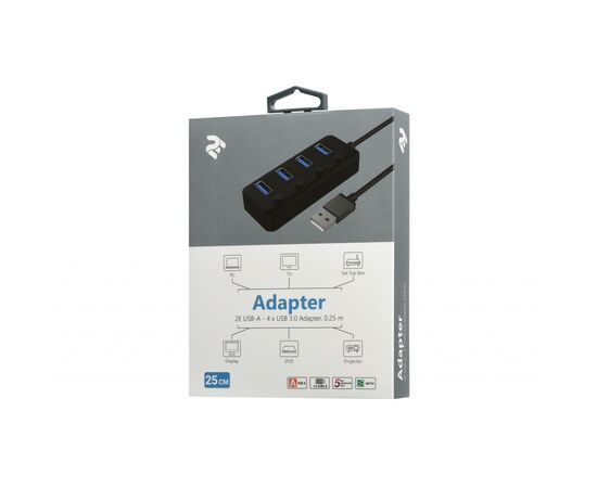 Концентратор 2E USB 2.0 to 4*USB3.0, with switch, 0.25 м (2E-W1405), изображение 3 Концентратор 2E USB 2.0 to 4*USB3.0, with switch, 0.25 м (2E-W1405), изображение 3