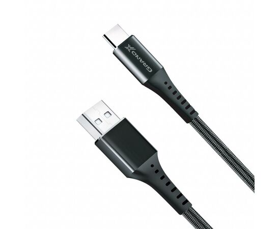 Дата кабель USB 2.0 AM to Type-C 1.2m Black Grand-X (FC-12B), зображення 2 Дата кабель USB 2.0 AM to Type-C 1.2m Black Grand-X (FC-12B), зображення 2
