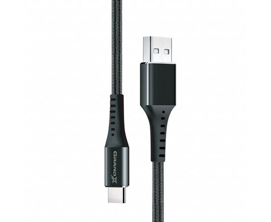 Дата кабель USB 2.0 AM to Type-C 1.2m Black Grand-X (FC-12B)