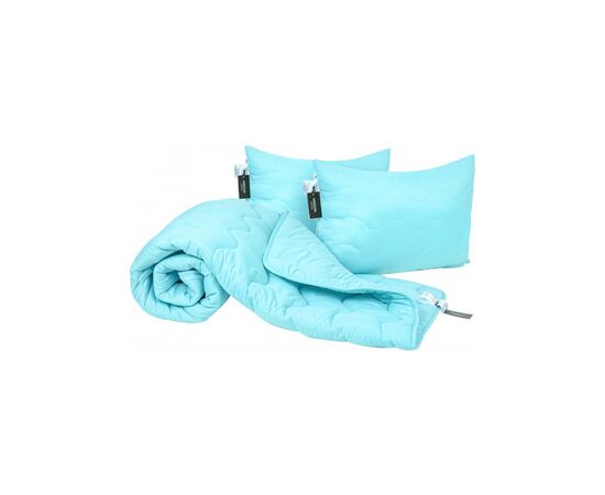 Ковдра MirSon Набір шовковий №1691 Eco Light Blue Ковдра 140х205 + подушки (2200002656900)