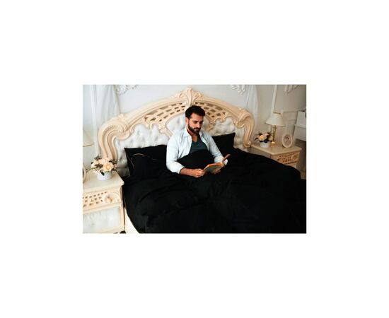 Постільна білизна MirSon Сатин Corner Black Pearl 220x240 - King Size (2200001484467), зображення 3