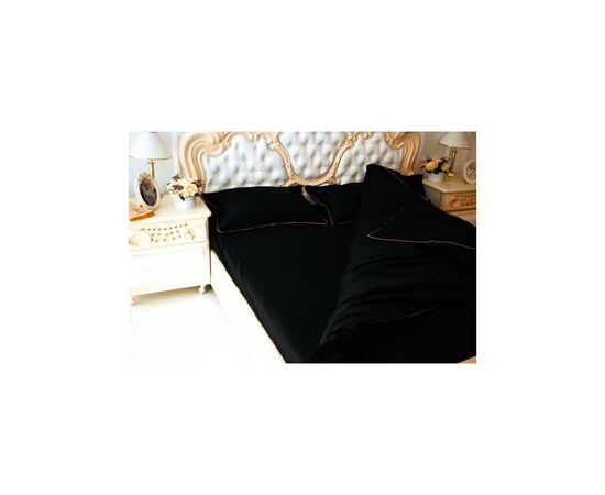 Постільна білизна MirSon Сатин Premium Corner Black Pearl 143x210x2 (2200001484504)