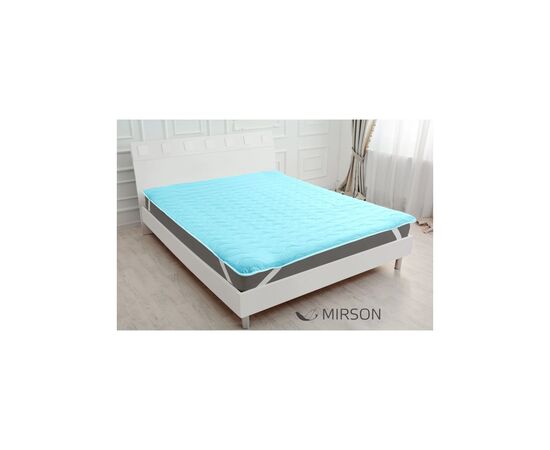 Наматрасник MirSon Eco Light №1713 EcoSilk Air-line на резинке по углам Blue 200x200 см (2200002888554), изображение 2