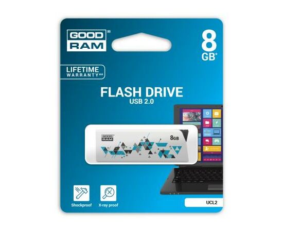 USB флеш накопитель Goodram 8GB Cl!ck White USB 2.0 (UCL2-0080W0R11), изображение 5 USB флеш накопитель Goodram 8GB Cl!ck White USB 2.0 (UCL2-0080W0R11), изображение 5