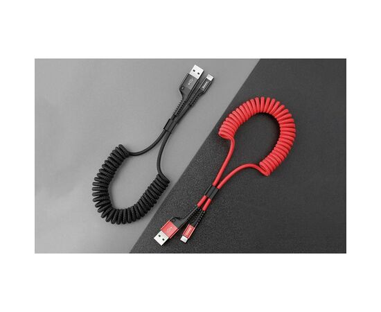 Дата кабель USB 2.0 AM to Lightning 1.0m Fish eye Spring 2A black Baseus (CALSR-01), изображение 3 Дата кабель USB 2.0 AM to Lightning 1.0m Fish eye Spring 2A black Baseus (CALSR-01), изображение 3