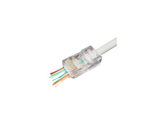 Конектор Cablexpert RJ45 cat.5e FTP 8P8C (наскрізні отв., позолоч. конт.) 100 шт (LC-PTU-01/100), зображення 2 Конектор Cablexpert RJ45 cat.5e FTP 8P8C (наскрізні отв., позолоч. конт.) 100 шт (LC-PTU-01/100), зображення 2