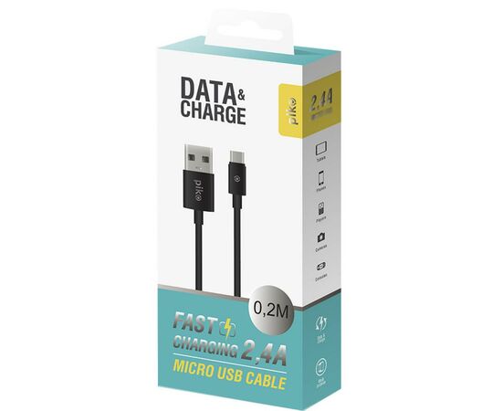 Дата кабель USB 2.0 AM to Micro 5P 0.2m black Piko (1283126493874), изображение 2