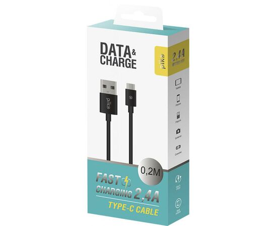 Дата кабель USB 2.0 AM to Type-C 0.2m black Piko (1283126493843), изображение 2 Дата кабель USB 2.0 AM to Type-C 0.2m black Piko (1283126493843), изображение 2