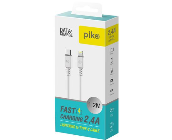 Дата кабель USB Type-C to Lightning 1.2m CB-TL11 white Piko (1283126504037), изображение 2 Дата кабель USB Type-C to Lightning 1.2m CB-TL11 white Piko (1283126504037), изображение 2