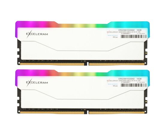 Модуль памяти для компьютера DDR4 16GB (2x8GB) 3200 MHz RGB X2 Series White eXceleram (ERX2W416326AD)