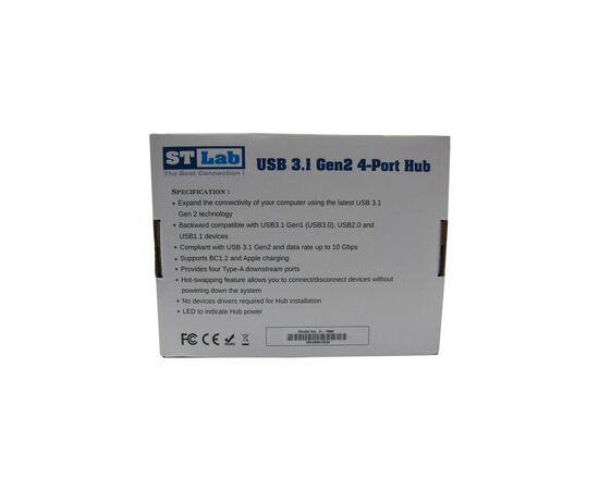 Концентратор ST-Lab USB 3.1 Gen2 Type-C - 4x USB-Type-A, Power Adapter 5V/2A (U-1690), изображение 7 Концентратор ST-Lab USB 3.1 Gen2 Type-C - 4x USB-Type-A, Power Adapter 5V/2A (U-1690), изображение 7