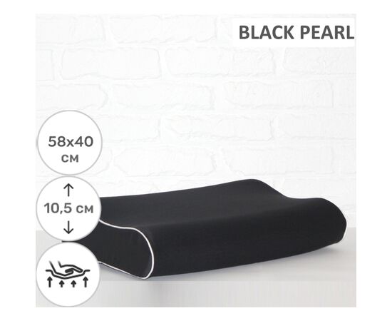 Подушка MirSon ортопедична 6008 Delicate satin Black Pearl 58х40х10.5 (2200003261059), зображення 2