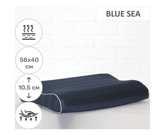 Подушка MirSon ортопедическая №6013 Delicate satin Ocean 58х40х10.5 (2200003261134), изображение 2 Подушка MirSon ортопедическая №6013 Delicate satin Ocean 58х40х10.5 (2200003261134), изображение 2
