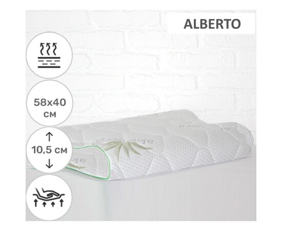 Подушка MirSon ортопедическая №6018 Green nature Alberto 58х40х10.5 (2200003261196), изображение 2 Подушка MirSon ортопедическая №6018 Green nature Alberto 58х40х10.5 (2200003261196), изображение 2