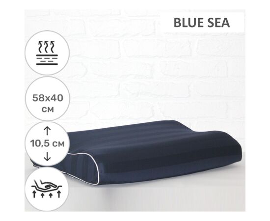 Подушка MirSon ортопедична 6027 Noble stripe Blue sea Aero 58х40х10.5 (2200003261479), зображення 2