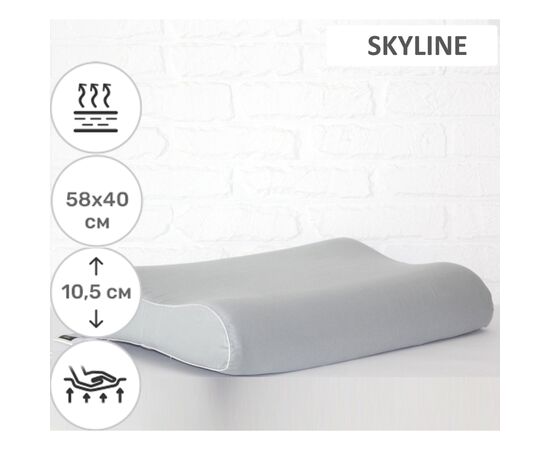 Подушка MirSon ортопедическая №6030 Delicate satin Skyline Aero 58х40х10.5 (2200003261509), изображение 2 Подушка MirSon ортопедическая №6030 Delicate satin Skyline Aero 58х40х10.5 (2200003261509), изображение 2