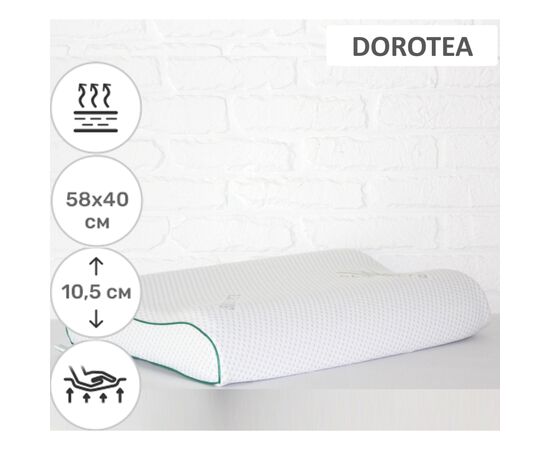 Подушка MirSon ортопедическая №6038 Green nature Dorotea Aero 58х40х10.5 (2200003261615), изображение 2 Подушка MirSon ортопедическая №6038 Green nature Dorotea Aero 58х40х10.5 (2200003261615), изображение 2
