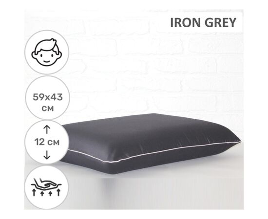 Подушка MirSon ортопедическая №6049 Delicate satin Iron grey Men 59х43х12 (2200003261721), изображение 2 Подушка MirSon ортопедическая №6049 Delicate satin Iron grey Men 59х43х12 (2200003261721), изображение 2