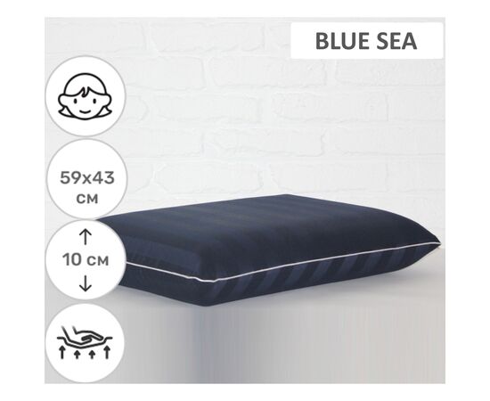 Подушка MirSon ортопедична 6069 Noble stripe Blue sea WoMen 59х43х10 (2200003262230), зображення 2 Подушка MirSon ортопедична 6069 Noble stripe Blue sea WoMen 59х43х10 (2200003262230), зображення 2
