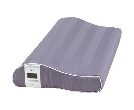 Подушка MirSon ортопедическая №6110 Noble stripe Graphite Kiddy Boy 50х29х5 (2200003262643)