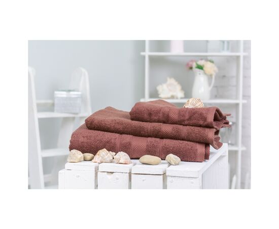 Полотенце MirSon набор банный №5001 SoftNess Brown 50x90, 70x140, 100x150 (2200003182613)
