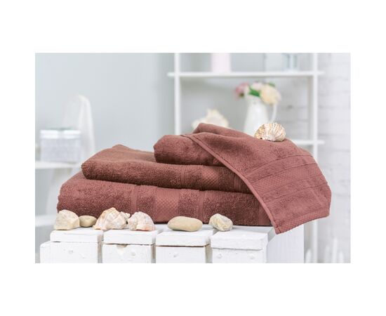 Полотенце MirSon набор банный №5071 Elite SoftNess Brown 40х70, 50х90, 70х140 (2200003975635), изображение 2