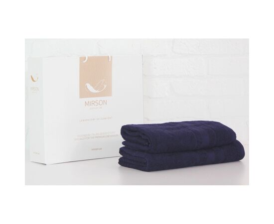 Рушник MirSon набір банних 5073 Elite SoftNess Darkblue 50х90, 70х140 (2200003183115)