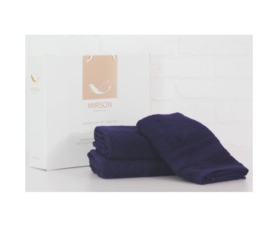 Рушник MirSon набір банних 5073 Elite SoftNess Darkblue 50х90, 70х140, 100 (2200003960938)