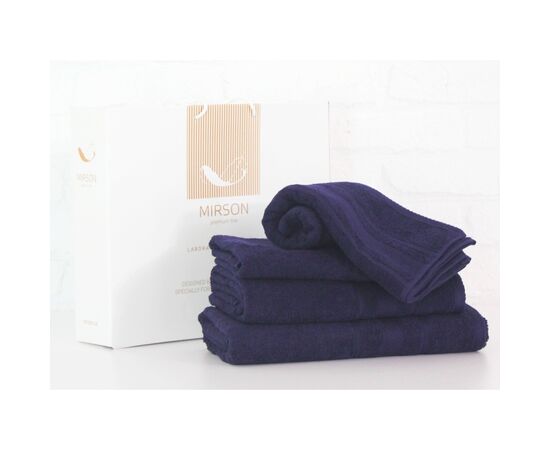Рушник MirSon набір банних 5073 Elite SoftNess Darkblue 40х70, 50х90, 70х1 (2200003975659)