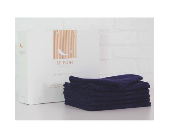 Полотенце MirSon набор банных №5073 Elite SoftNess Darkblue 50х90 6 шт (2200003523973)