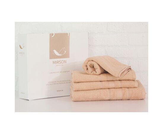Рушник MirSon набір банних 5075 Elite SoftNess Ivory 40х70, 50х90, 70х140, (2200003975673)