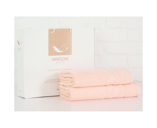 Рушник MirSon набір банних 5080 Elite SoftNess Peach 50х90, 70х140 (2200003960846)