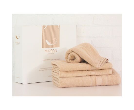 Рушник MirSon набір банних №5084 Elite SoftNess Beige 40х70, 50х90, 70х140 (2200003183542)