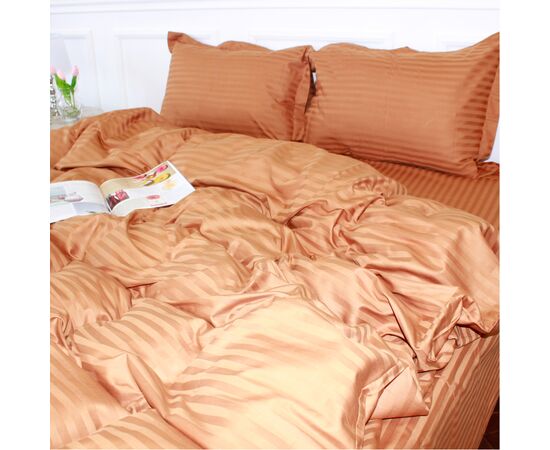 Постельное белье MirSon SatinStripe 30-0005Brown 143х210 Полуторный (2200005249017), изображение 3