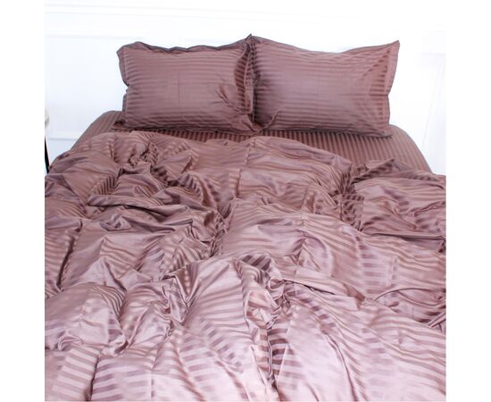 Постільна білизна MirSon Satin Stripe 30-0006 Dark Brown 110х140 дитячий (2200005246108)