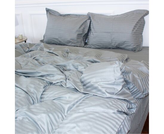 Постільна білизна MirSon Satin Stripe 30-0010 Light Gray 143х210 полуторний (2200005251119), зображення 2 Постільна білизна MirSon Satin Stripe 30-0010 Light Gray 143х210 полуторний (2200005251119), зображення 2