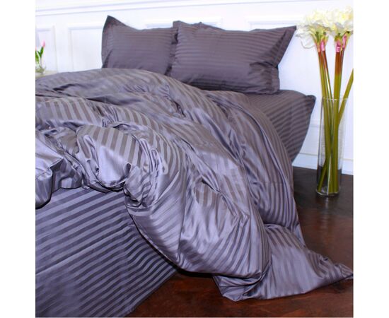 Постельное белье MirSon Satin Stripe 30-0012 Dark Gray 160х220 полуторный Евро (2200005251966), изображение 2 Постельное белье MirSon Satin Stripe 30-0012 Dark Gray 160х220 полуторный Евро (2200005251966), изображение 2