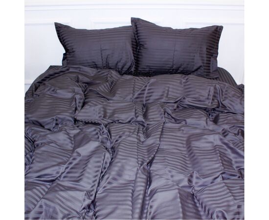 Постільна білизна MirSon Satin Stripe 30-0012 Dark Gray 160х220 полуторний Євро (2200005251966)