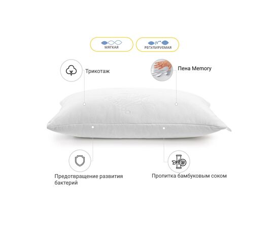 Подушка MirSon Memory №766 Julia Memory мягкая 60х60 см (2200001489578), изображение 3 Подушка MirSon Memory №766 Julia Memory мягкая 60х60 см (2200001489578), изображение 3