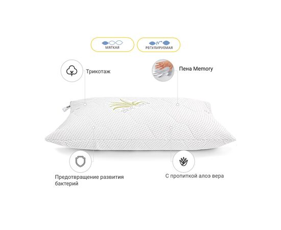 Подушка MirSon Memory №793 Alberto Memory мягкая 45х45 см (2200003264029), изображение 3 Подушка MirSon Memory №793 Alberto Memory мягкая 45х45 см (2200003264029), изображение 3