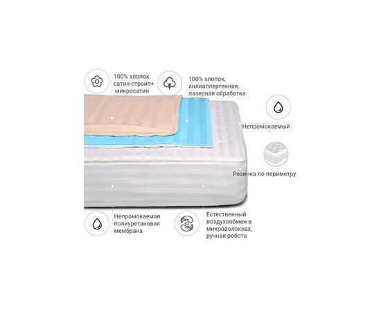 Наматрасник MirSon антиаллергенный Royal Pearl Waterproof Eco 233/3 70x140 см (2200000069764), изображение 2