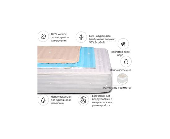 Наматрасник MirSon бамбуковый Royal Bamboo Aloe Vera 289/3 180x200 см (2200000348098), изображение 2