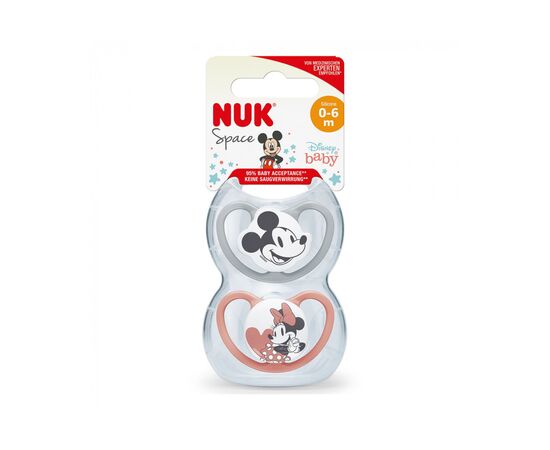 Пустышка Nuk Space Mickey Girl +0-6 міс.2 шт (3952413), изображение 2 Пустышка Nuk Space Mickey Girl +0-6 міс.2 шт (3952413), изображение 2
